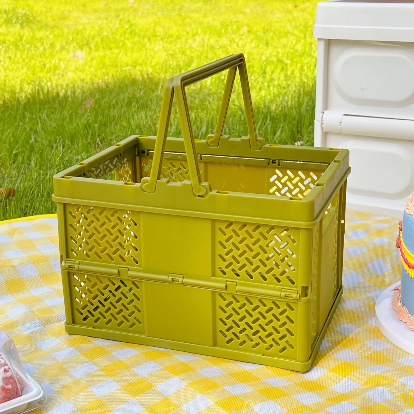 Mini Sammenleggbar Oppbevaringskurv – Skrivebord & Sminke