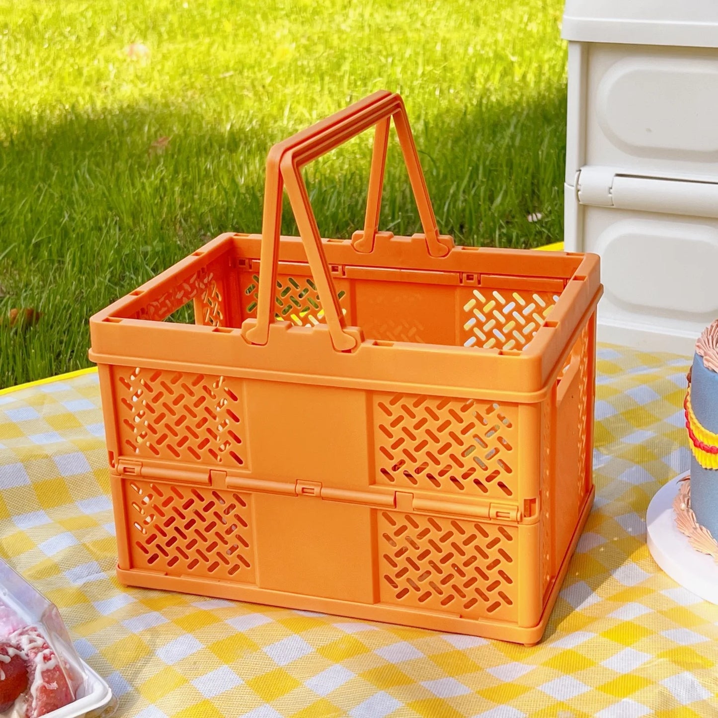 Mini Sammenleggbar Oppbevaringskurv – Skrivebord & Sminke