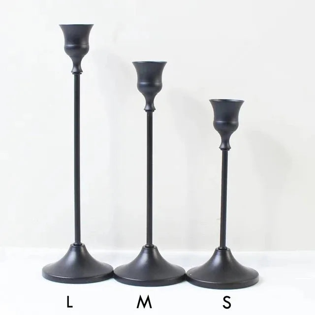 3-pk Gull Lysestaker – Elegant Dekorasjon til Bryllup og Hjem