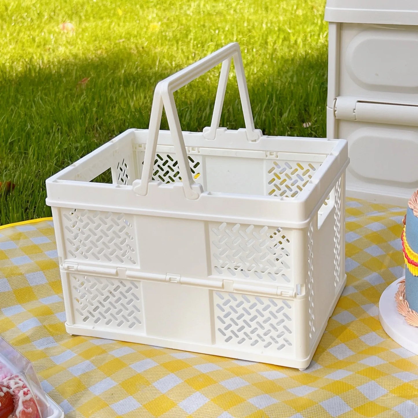 Mini Sammenleggbar Oppbevaringskurv – Skrivebord & Sminke